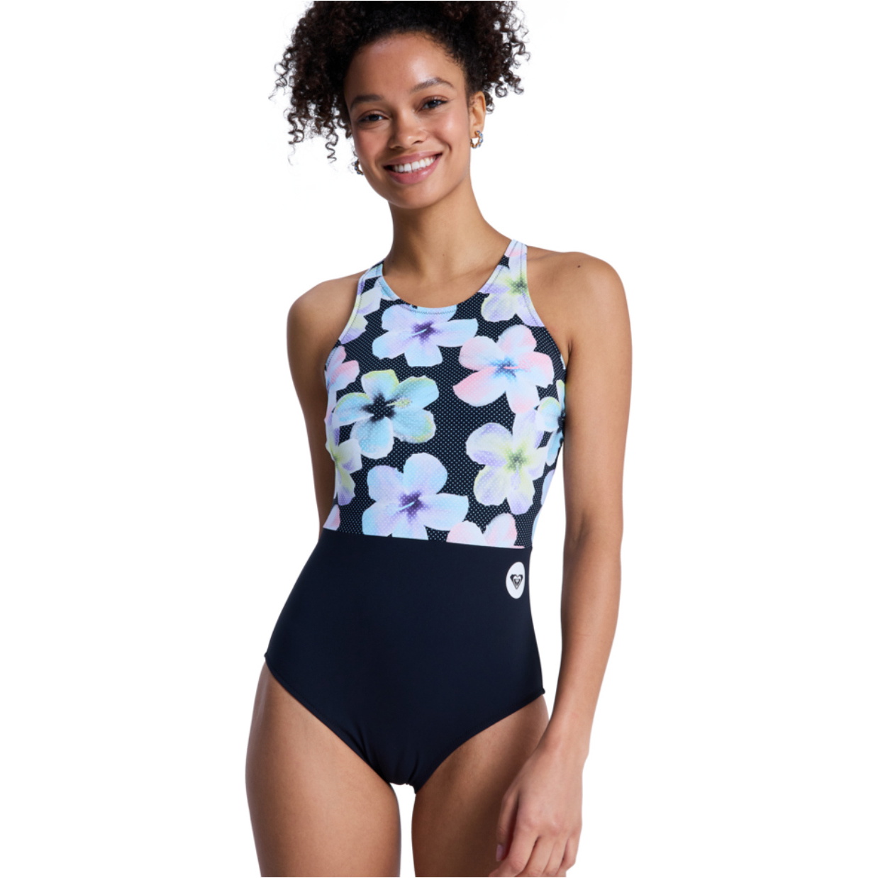 Roxy Active PT Perf One Piece Feminino 2026 ERJX103814 - Antracite Im Roxy Anthracite Im Fleur Real